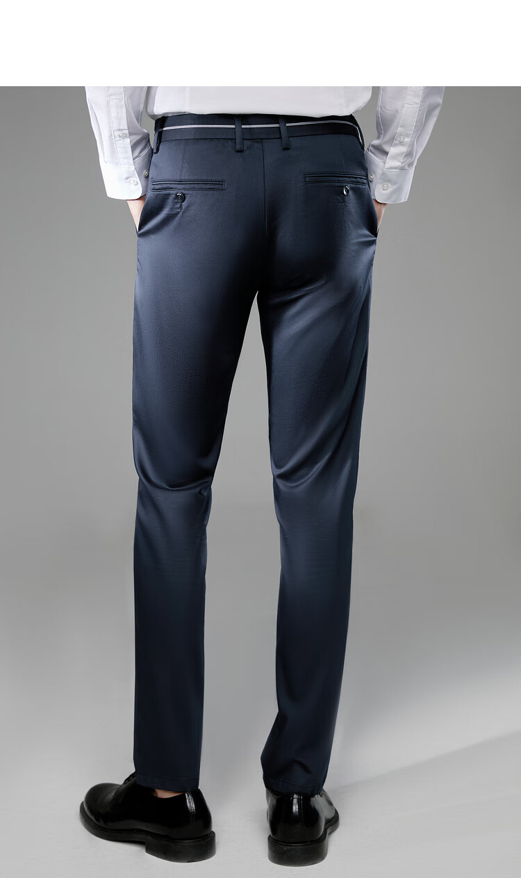 hla海澜之家休闲裤男2022春季新款含桑蚕丝简约商务有型舒适弹力柔软