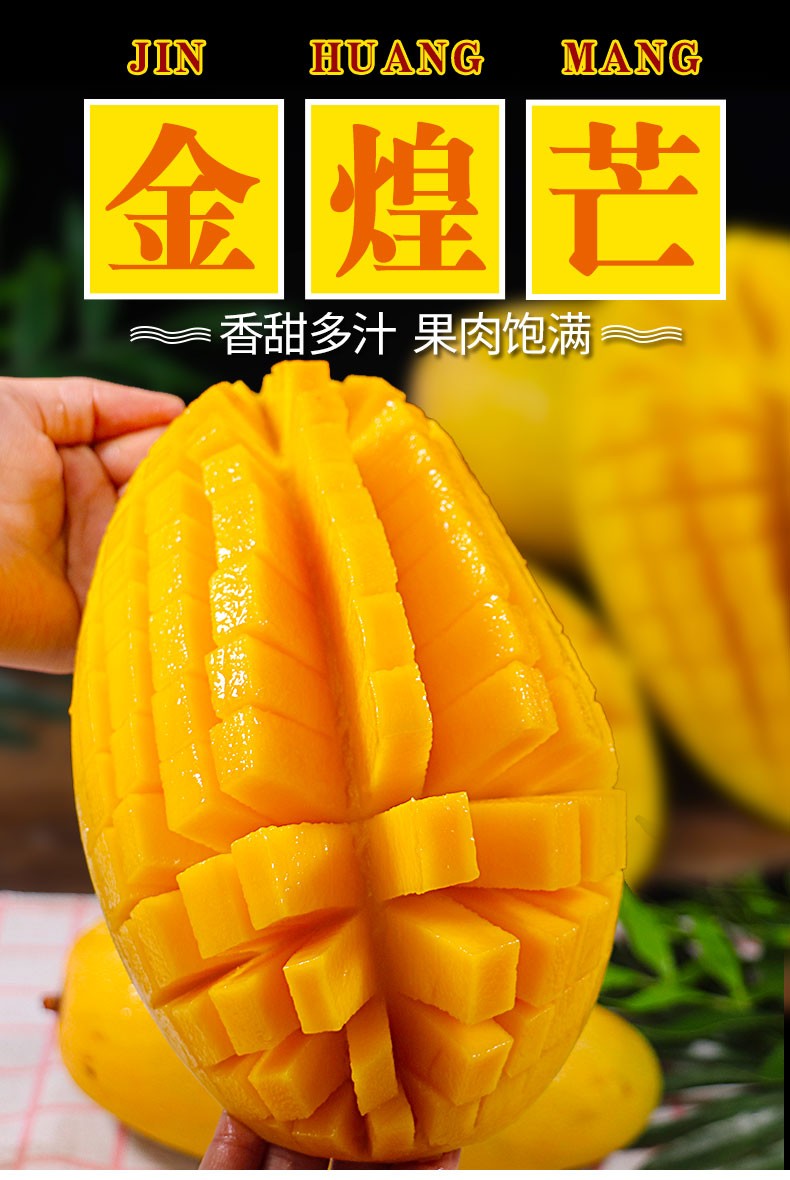 颜小荭海南金煌芒大芒果海南三亚水仙芒金皇芒新鲜水果859斤精选大果