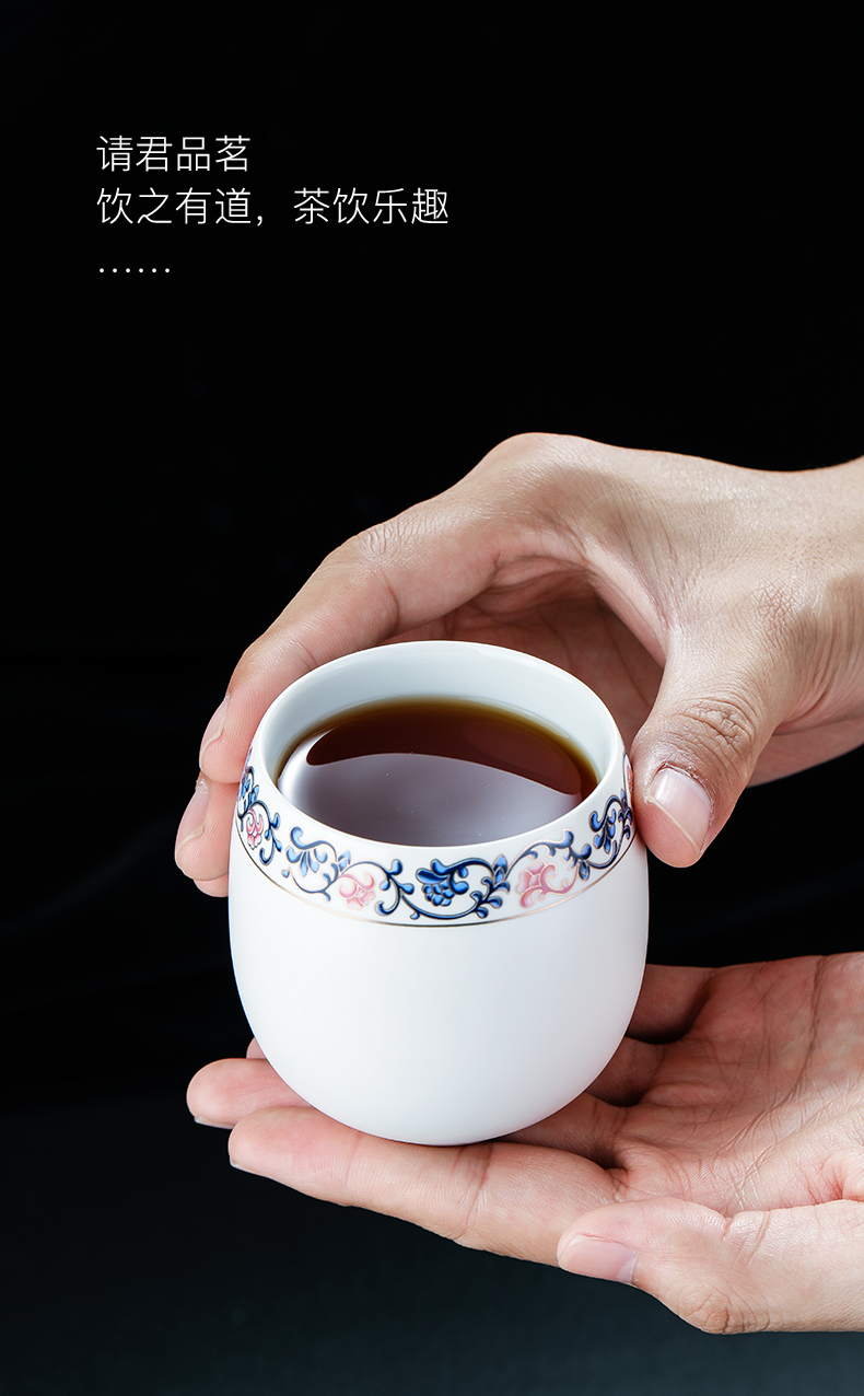 福容furoot主人杯景德镇陶瓷杯子口杯个人品茗杯日式水杯腰鼓杯功夫