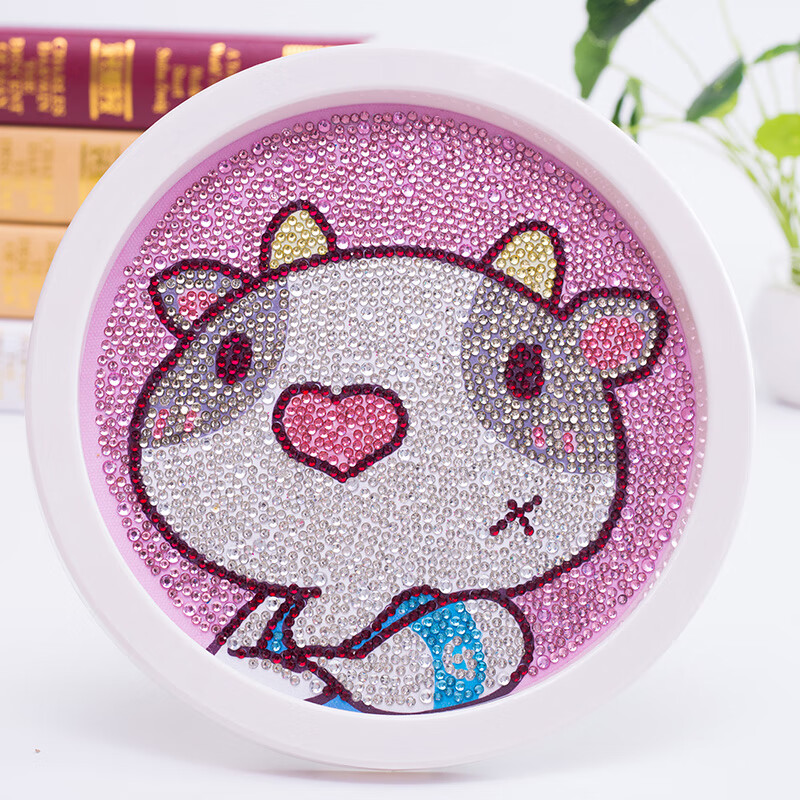 儿童钻石画圆框满钻新款小学生点钻贴画男女孩玩具带框手工材料包1185