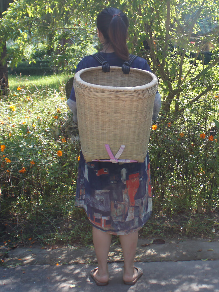 背篓竹编农用家用手工编制背篼背箩筐道具古风竹筐竹制品竹编篮子.