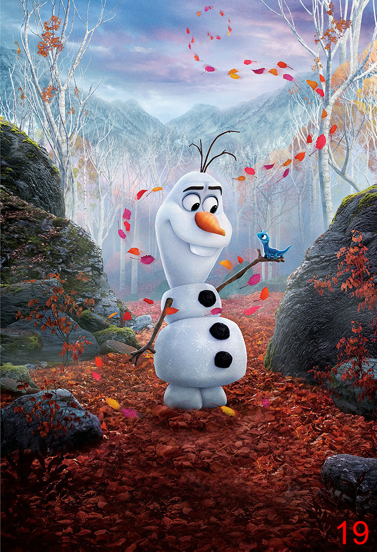 梦黛侠冰雪奇缘2海报爱莎公主艾莎女王安娜海报贴画墙画墙纸zqz白色