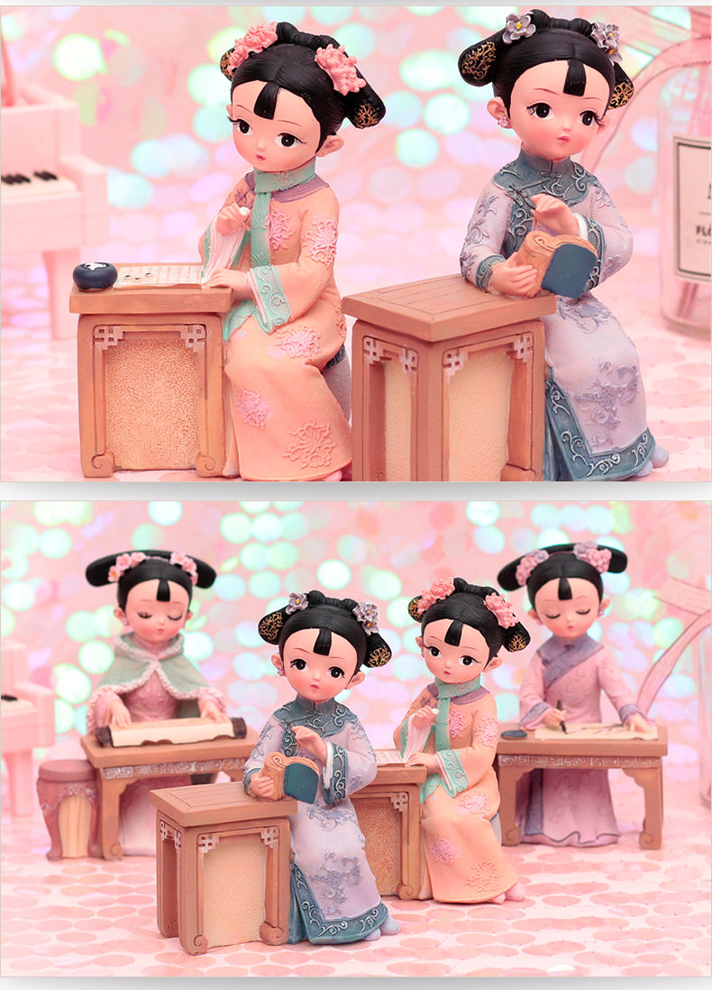 故宫宫廷娃娃俏格格人偶摆件 生日礼物送女友闺蜜小朋友中国风北京