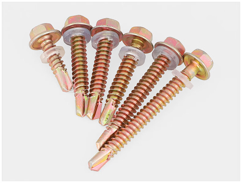 铁彩锌外六角自攻自钻螺丝钉 铁皮钢板燕尾螺丝 彩锌瓦钉钻角铁螺钉尖