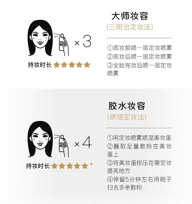 柏瑞美【官网旗舰】定妆喷雾100ml快速定妆保湿喷雾控油补水干油皮不脱 柔焦雾面/100ml/黑瓶