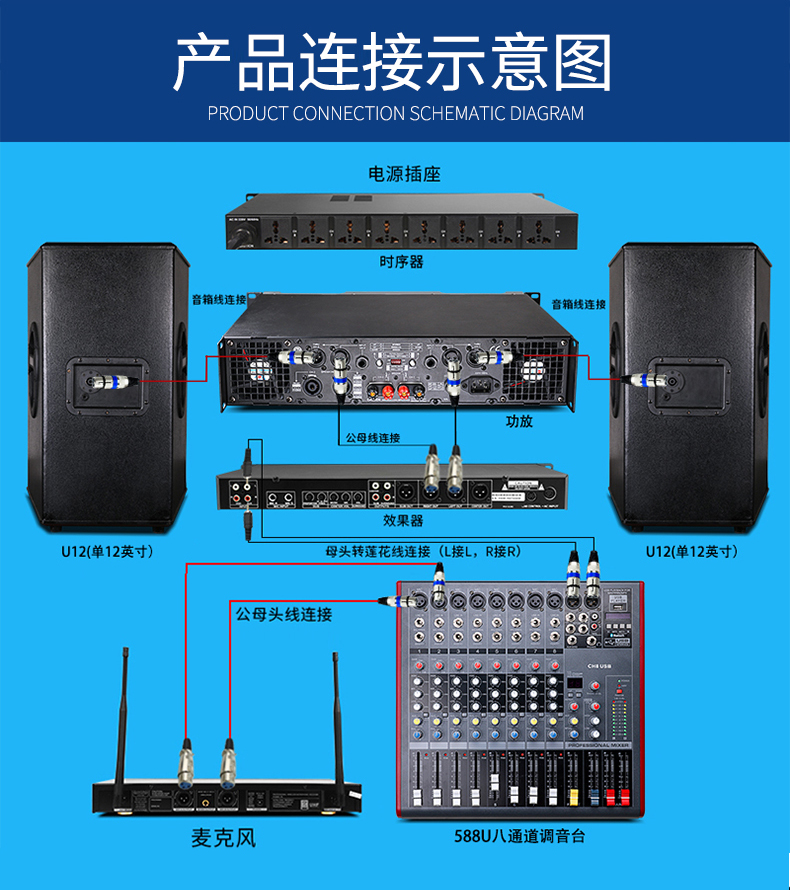 舞台返听音箱接线图解图片