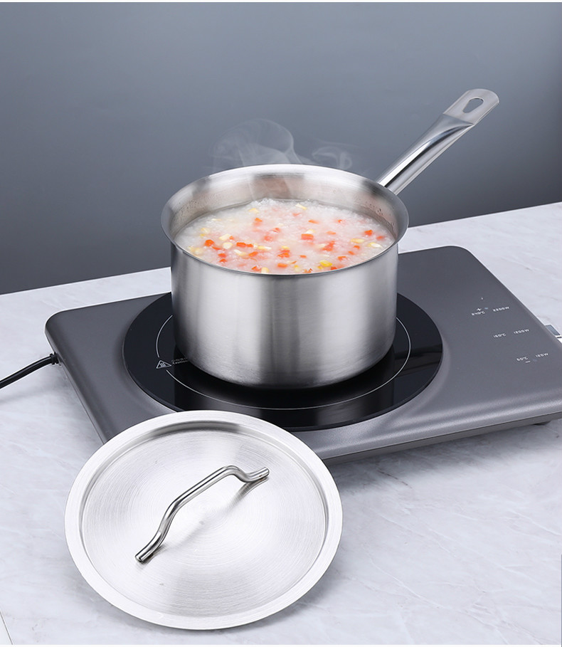 单柄汤锅加厚不锈钢奶锅不粘烘焙料理锅泡面小煮锅单柄汤锅燃气电磁炉