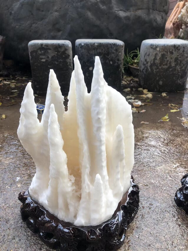 精品钟乳石摆件石笋原石矿物晶体溶洞石头收藏品假山石 1【图片 价格