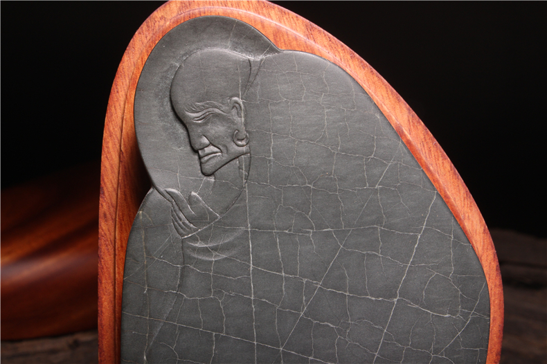 大师砚汇非遗传承匠心名师许亚祥作品歙砚精品文房砚悟禅老坑细网格