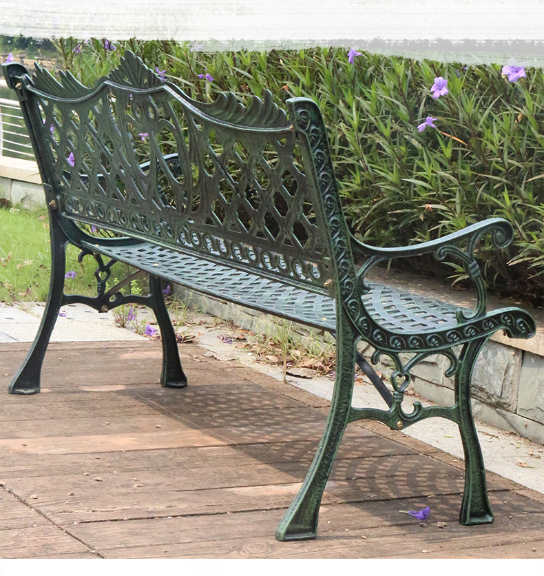 公园椅铁艺户外防腐长椅子铸铁长椅铁坐靠背花园椅售楼部走廊别墅广场