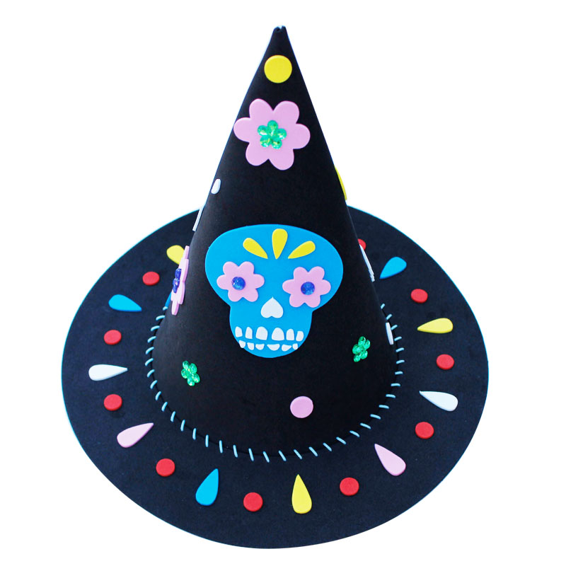 帽子儿童手工diy粘贴制作材料包节日装饰表演道具子活动 万圣灯笼蜘蛛