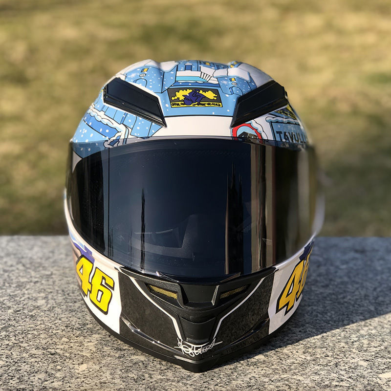 上海可发全新升级摩托车头盔雪屋小镇越野全盔四季大尾翼可甩酷安全帽