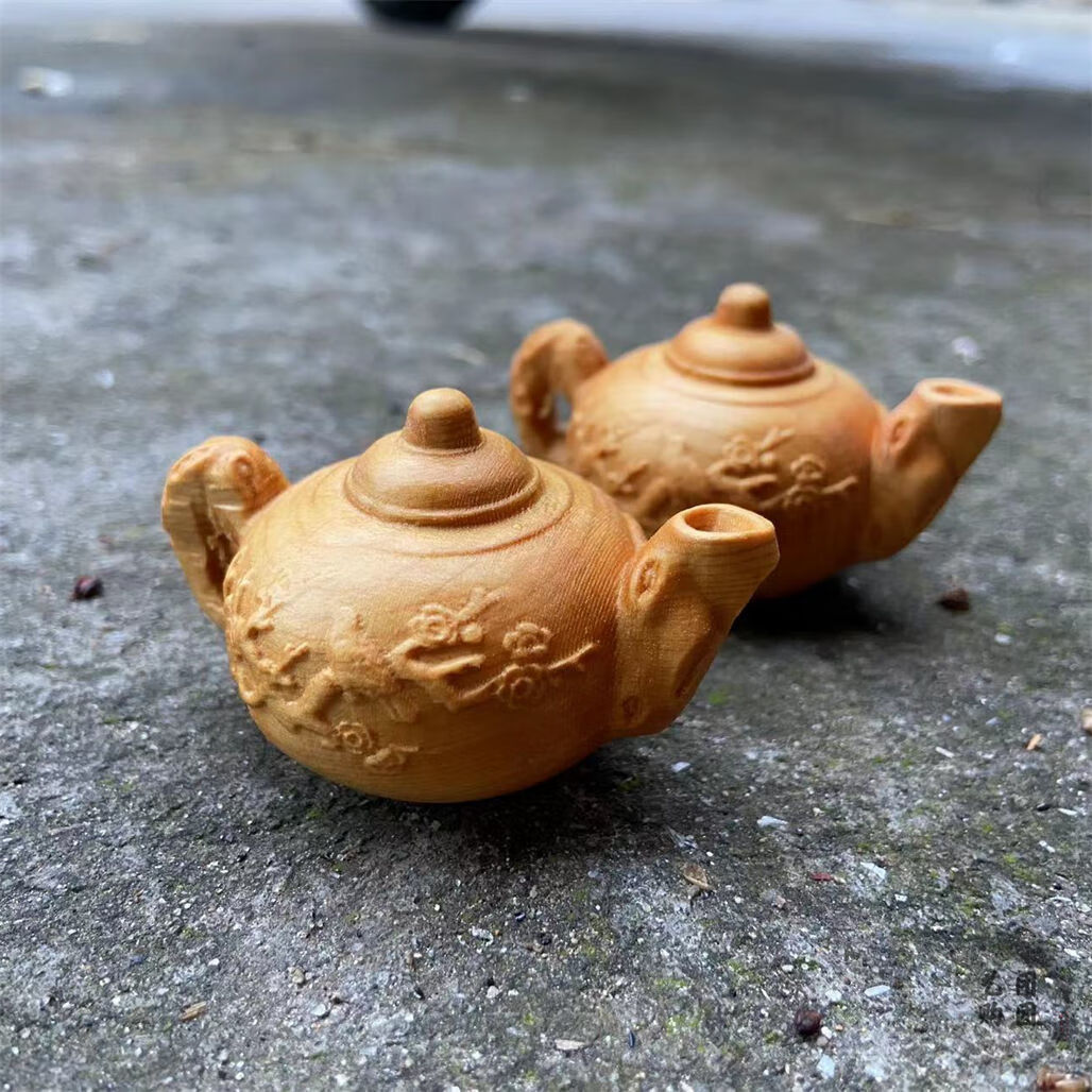 【惠萃】崖柏黄杨木南瓜壶木雕手把件把玩件摆件工艺品文玩实森雕刻手