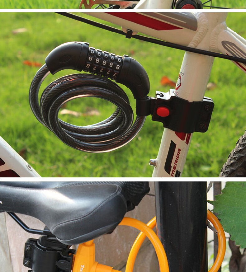 tonyon 通用山地车锁五位防盗密码锁自行车锁防盗锁山地车锁链条锁电