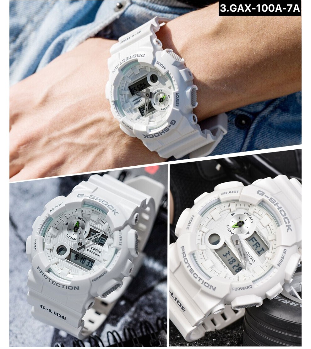 卡西欧(casio)男表g-shock电子双显时尚潮流运动防震防水手表 gax-100