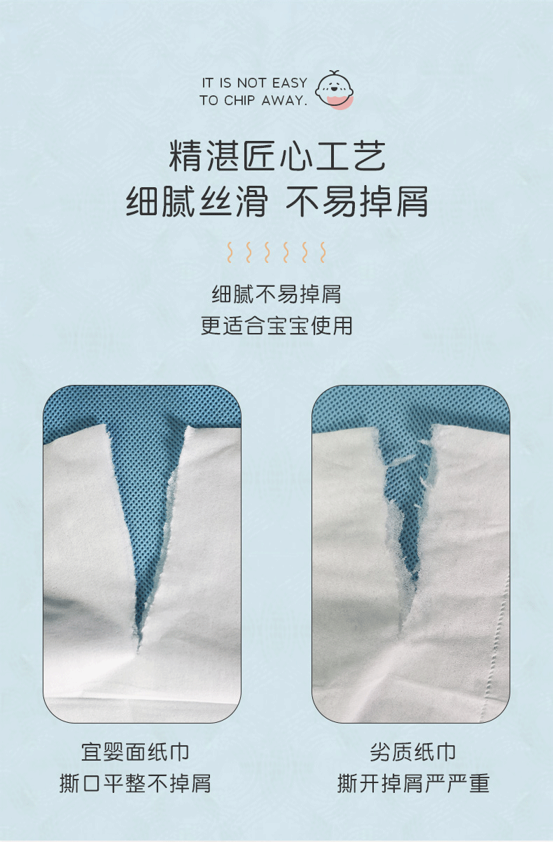 54333-宜婴 婴儿保湿云柔巾 新生儿超柔清洁用纸宝宝纸巾 100抽*6包-详情图