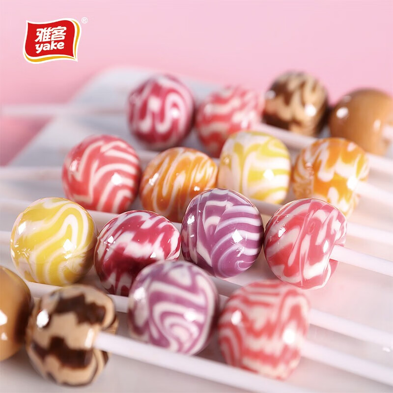 雅客棒棒糖210g独立包装儿童零食天天棒水果味牛奶味糖果20支批发幼儿