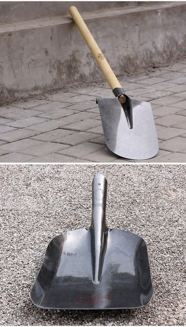 钢铲大铁锹农用锰钢尖方平头锹除雪神器铲子户外挖土铁锨园林工具