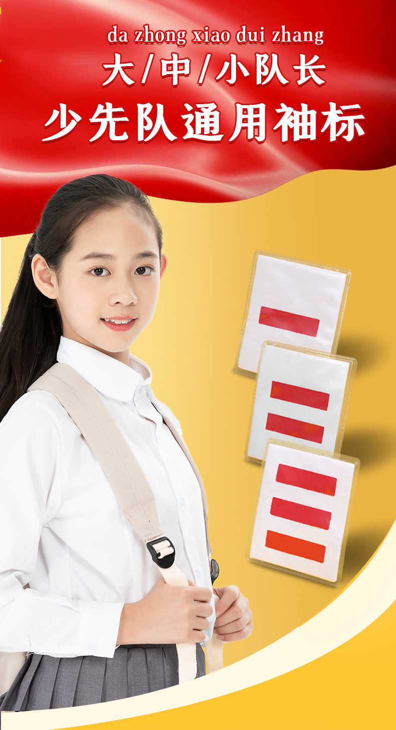 碧墨轩 中队长二道杠小队长标志一道杠大队长标志大队委标志套别针小