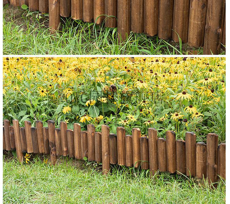 花台围栏碳化防腐木栅栏花园装饰围栏户外庭院花圃篱笆花坛实木制护栏