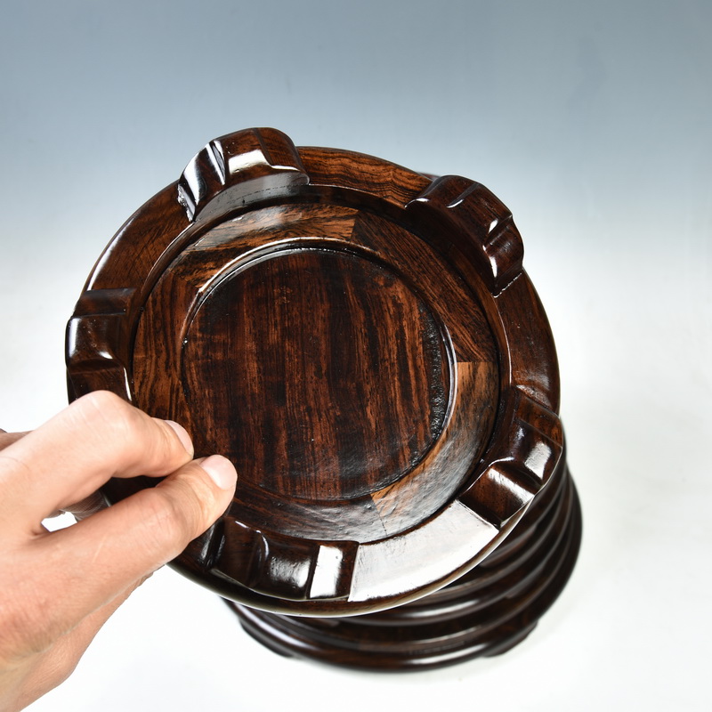 木雕素圆形底座实木佛像风水摆件底座花瓶茶壶茶具底座木质素圆内径15