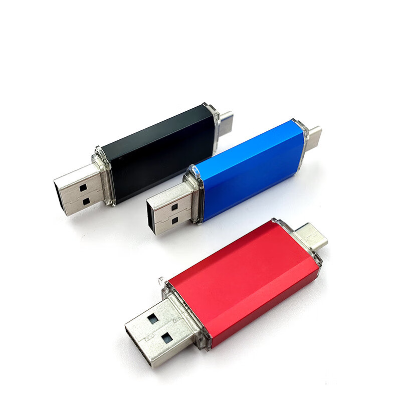 10，SomnAmbulist手機U磐USB2.0+Type-C雙接口可插手機擴容手機電腦兩用大容量高速 稜邊亮彩TYPE-C-紅色 32GB