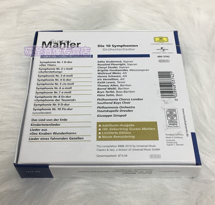 dg预订mahler马勒交响曲全集西诺波里12cd