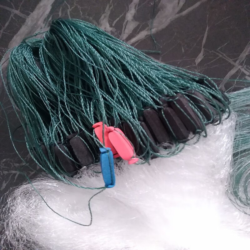 拦河鱼网三层丝网浮网沉网小鱼网8分眼一指粘鱼网100米小眼白鱼小河鱼