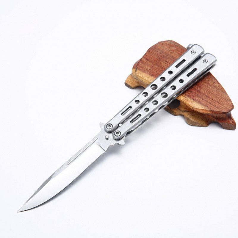 蝴蝶甩手刀双刃蝴蝶练习刀折叠刀甩手刀防身刀野外小