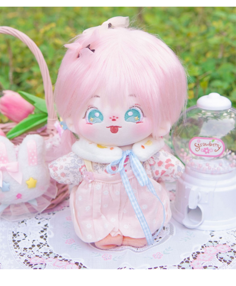 棉花娃娃公仔20cm裸娃炸毛女孩难哄厘米人形玩偶生日礼物 奶卷翰裸娃