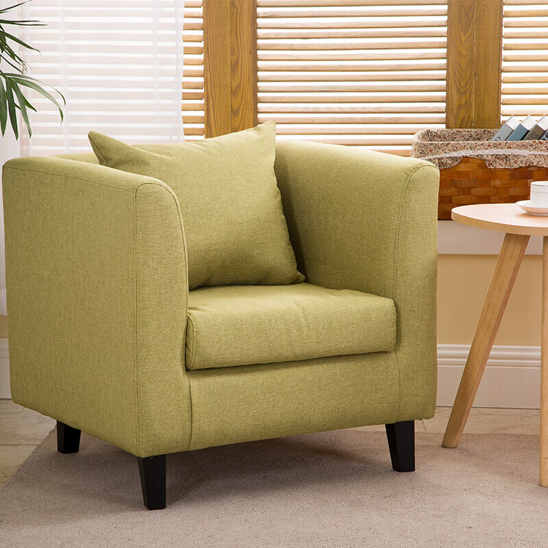 办公室店网咖网吧电脑沙发椅简易蓝色黑色油蜡皮小型单人沙发红色麻布