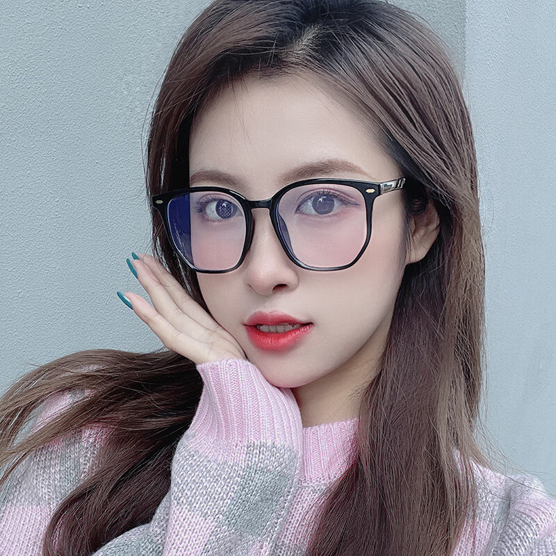 伦克巴吉新款防蓝光眼镜tr架时尚多边形插芯腿镜框男女同款成品近视