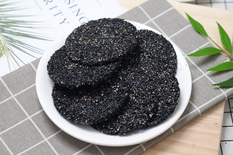 手工无糖精糕点老人儿童孕妇小吃零食花生芝麻糖蜂蜜纯黑芝麻片罐装