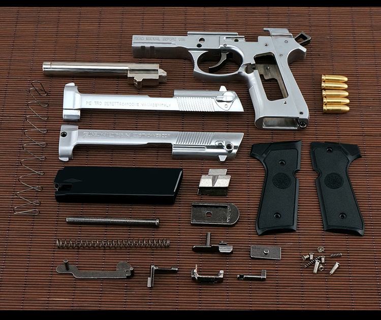 05抛壳伯莱塔m92a1玩具收藏模型合金可拆不可发射 抛壳m92f黑色 吸塑