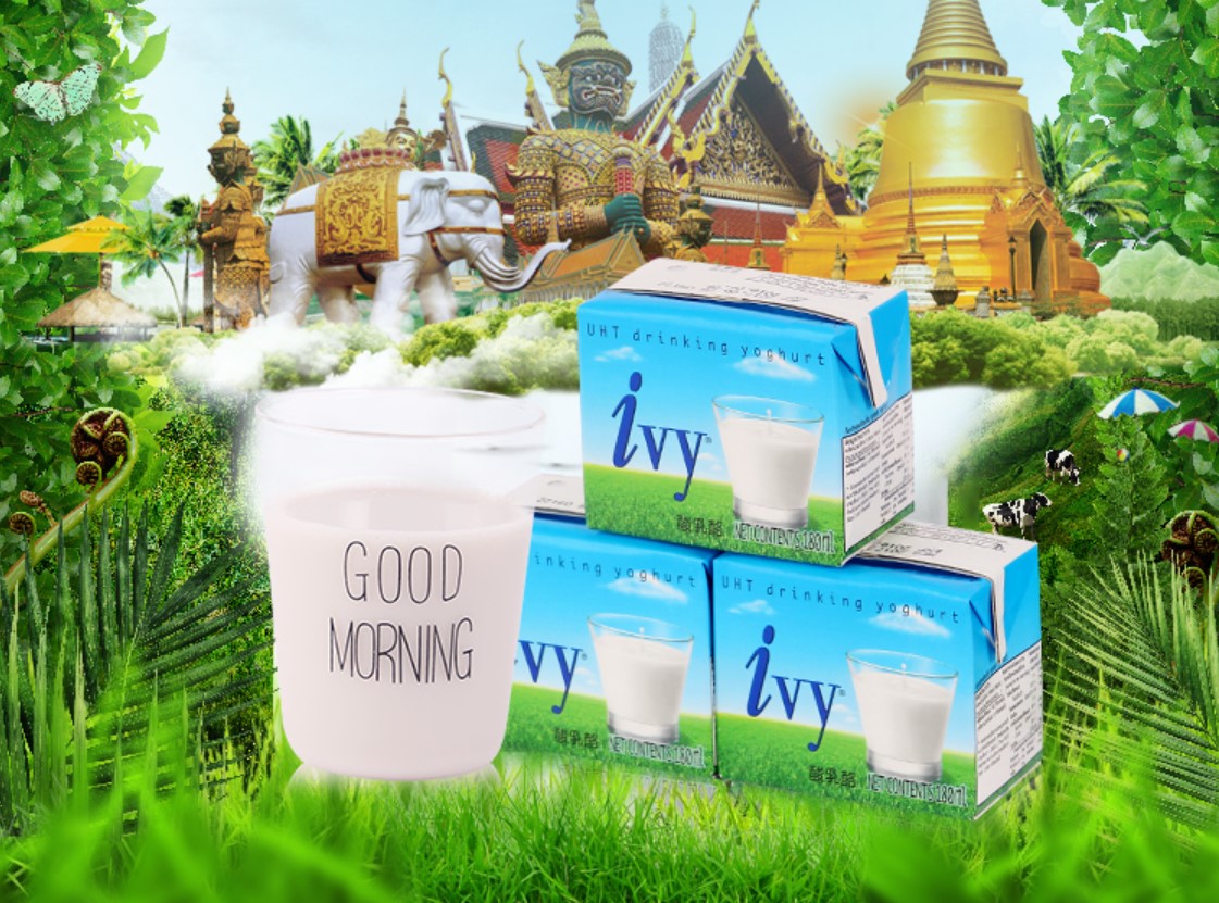 上海可发ivy泰国原装进口酸奶饮品原味180ml24盒儿童酸乳酪草莓味180