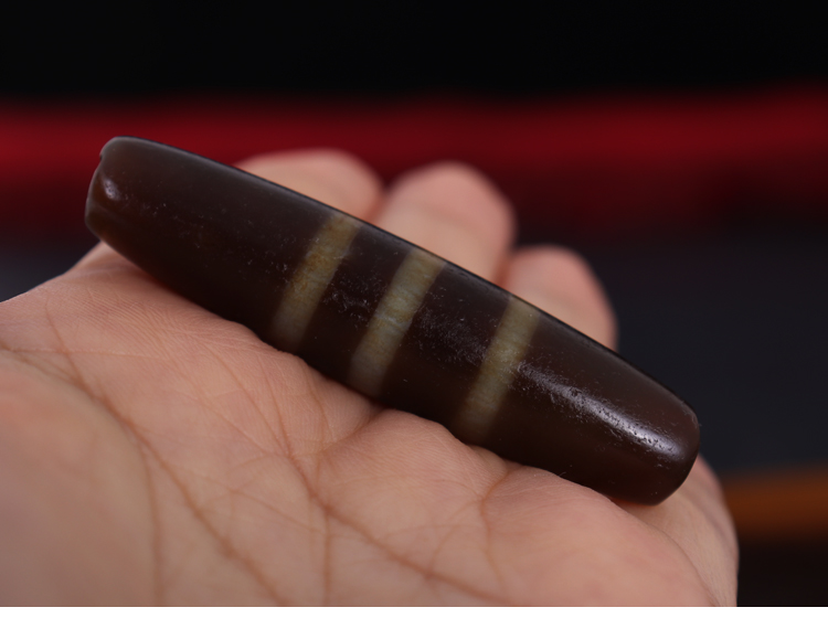 檀福匠 【一物一图】原矿西藏天珠 三线天珠吊坠 至药师老矿天珠真品