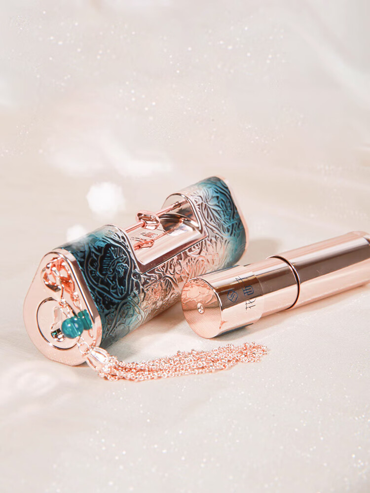 花西子口红大牌同心锁礼盒套装口红榜哑光雕花不掉色 粉红色【图片