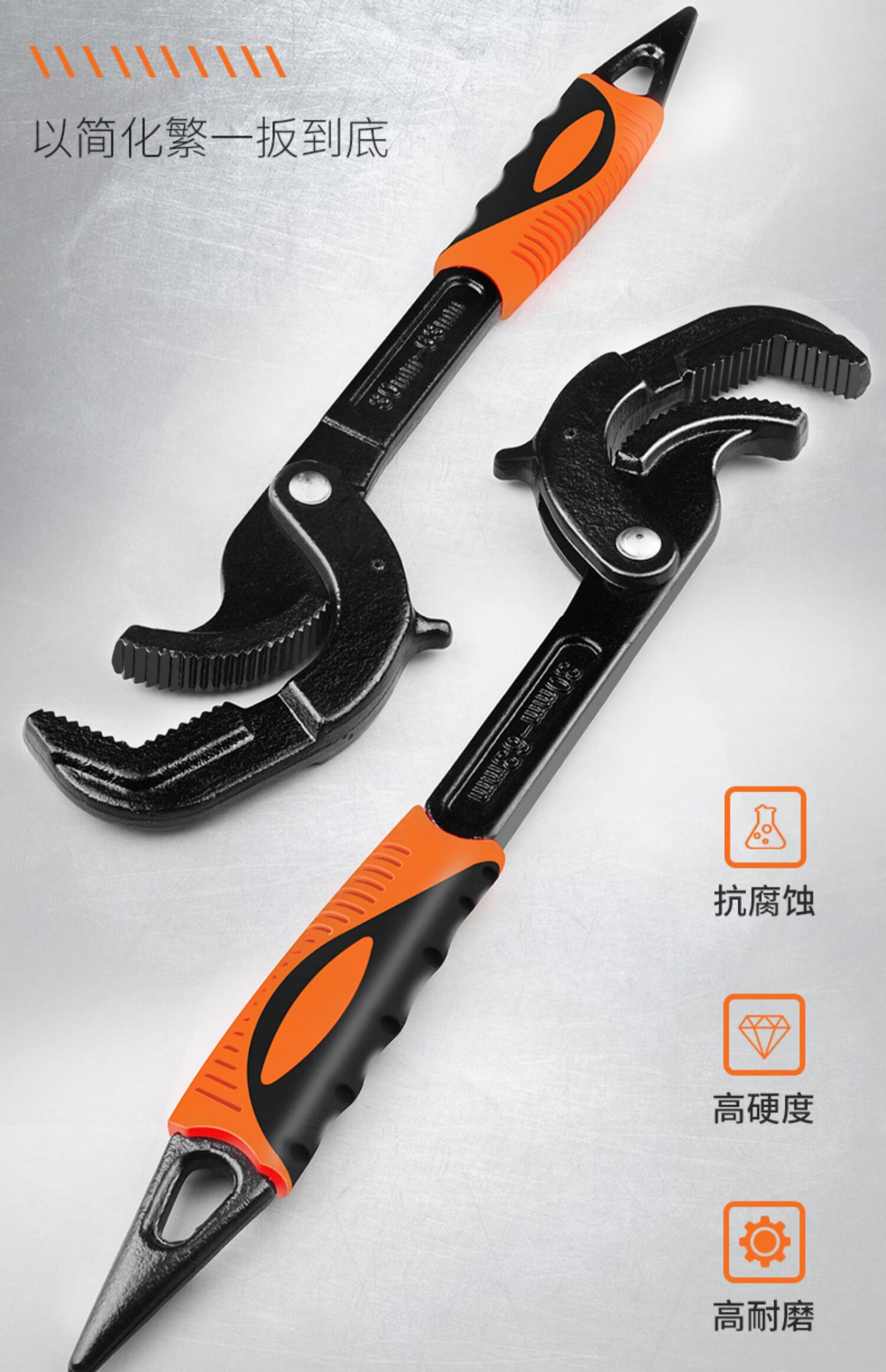 扳手活动管工具钳子活口板手卫浴多功能万用管钳德国套装开口jm工业款