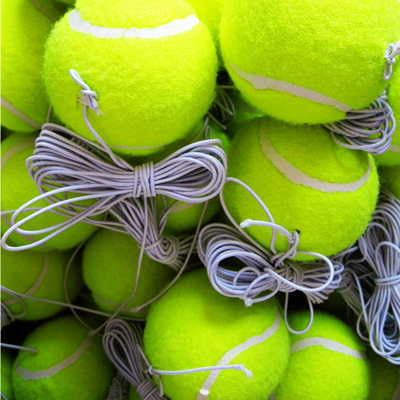 单人训练带绳网球初级带线皮筋个人训练器 带绳网球1个(绳子颜色随机)