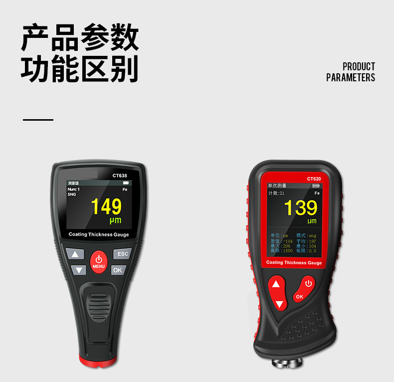 日本涂层测厚仪漆膜仪油漆面检测仪二手车汽车检测膜厚测量仪 ct200g