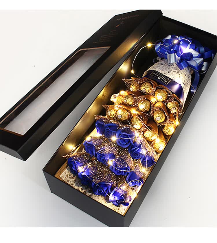 费列罗巧克力花束礼盒装玫瑰花送男女朋友生日表白创意礼物 13红玫瑰