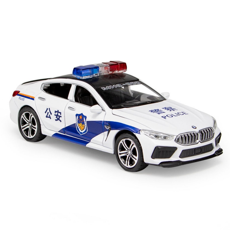合金警车玩具仿110玩具车大合金越野警车玩具汽车模型男孩 奥迪r8警车
