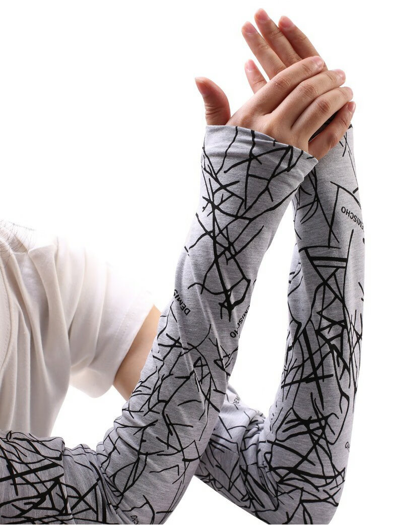 春秋纯棉手臂双层袖套春男女长款防晒遮阳手套空调房护肘手臂套 纯