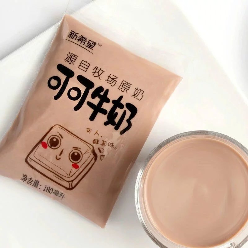 新希望双喜可可碎了180ml12袋新希望可可牛奶透明袋牛奶整箱