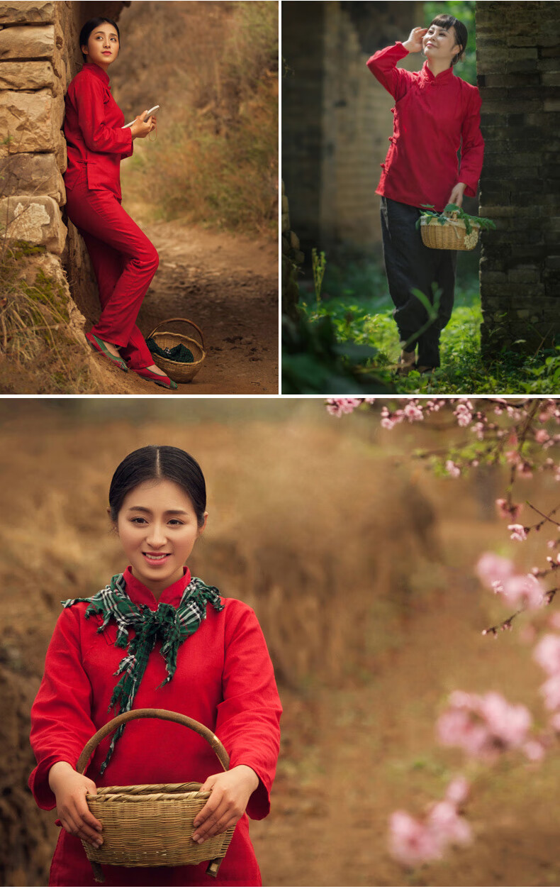 奈久留美 九儿演出服装女九儿衣服红高粱舞蹈服广场舞演出服摄影拍照