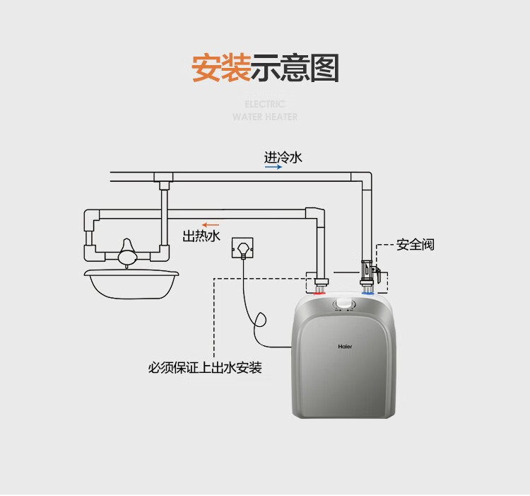 海尔(haier) 厨宝 即热式电热水器 储水式厨房小厨宝 上下出水 es6.