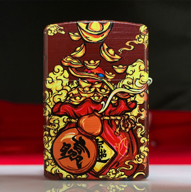 佐罗zorro煤油打火机高档防风纯铜彩印批发逢赌必赢定制燃油火机送