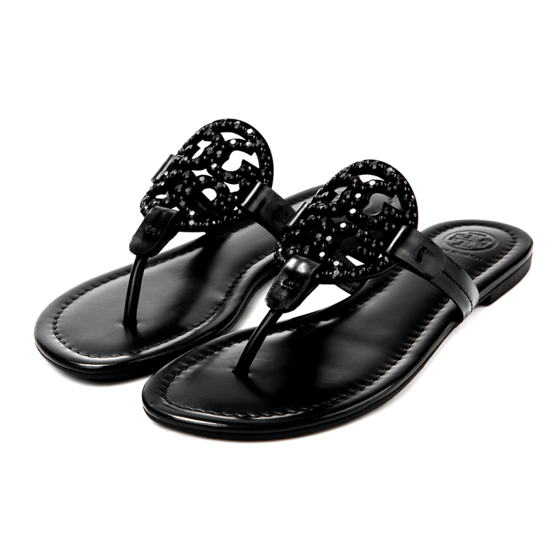 tory burch托里伯奇女鞋女士人字拖鞋凉鞋 40861 016 黑色 8/38.