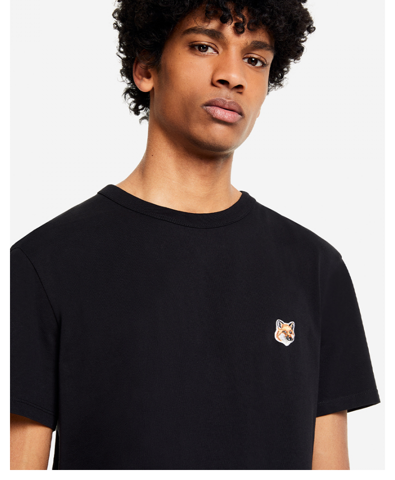 maison kitsune春夏新品小狐狸经典狐狸头刺绣纯色休闲全棉t恤衫 grm