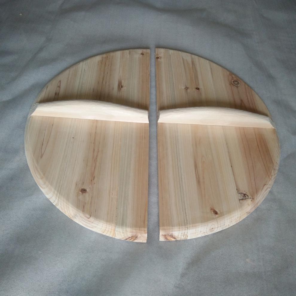 居富德双开实木锅盖老式对开大号木盖子水缸盖定制土灶杉木锅盖两开